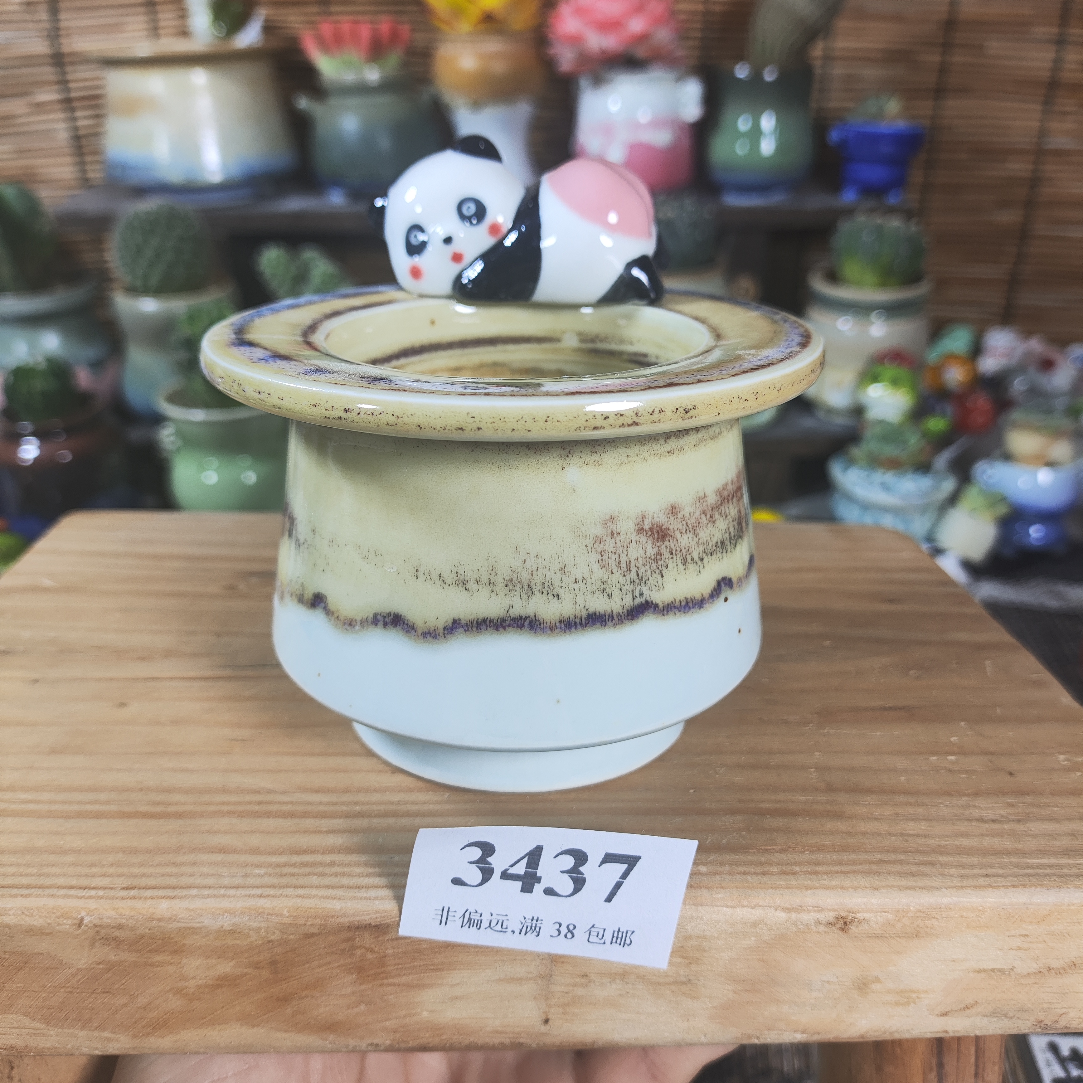 口6高7，3437手工创意多肉花盆摆件迷你多景德镇纯手工制做