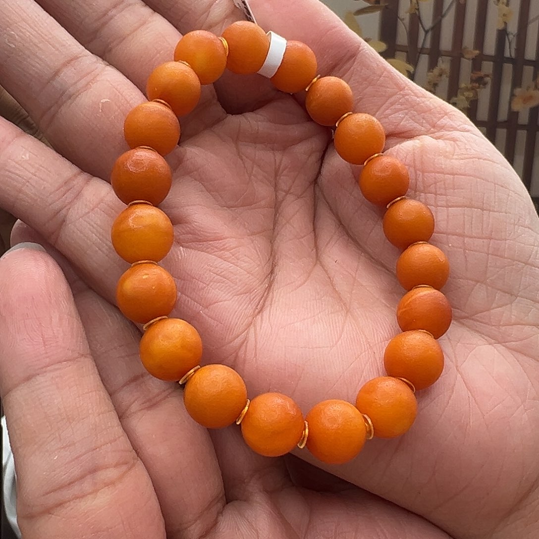 手链琥珀未镶嵌橘皮手串9mm