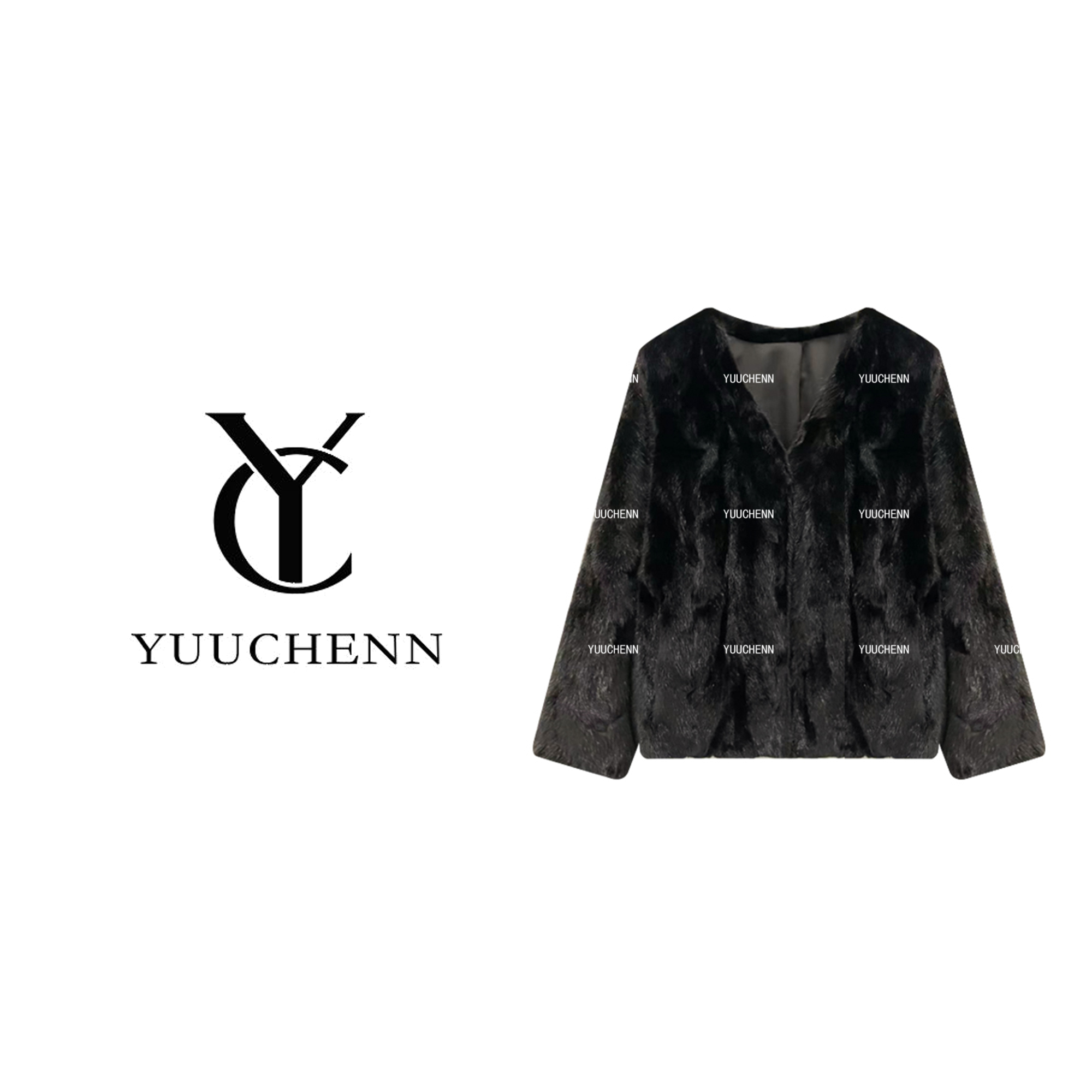 YUUCHENN【黑绒晴天】“黑曜石”进口宝嘉美水貂皮草外套5C-W70140