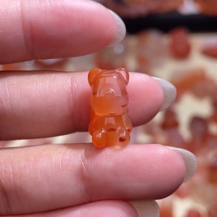 南红玛瑙小熊（无孔打孔备注）未镶嵌826