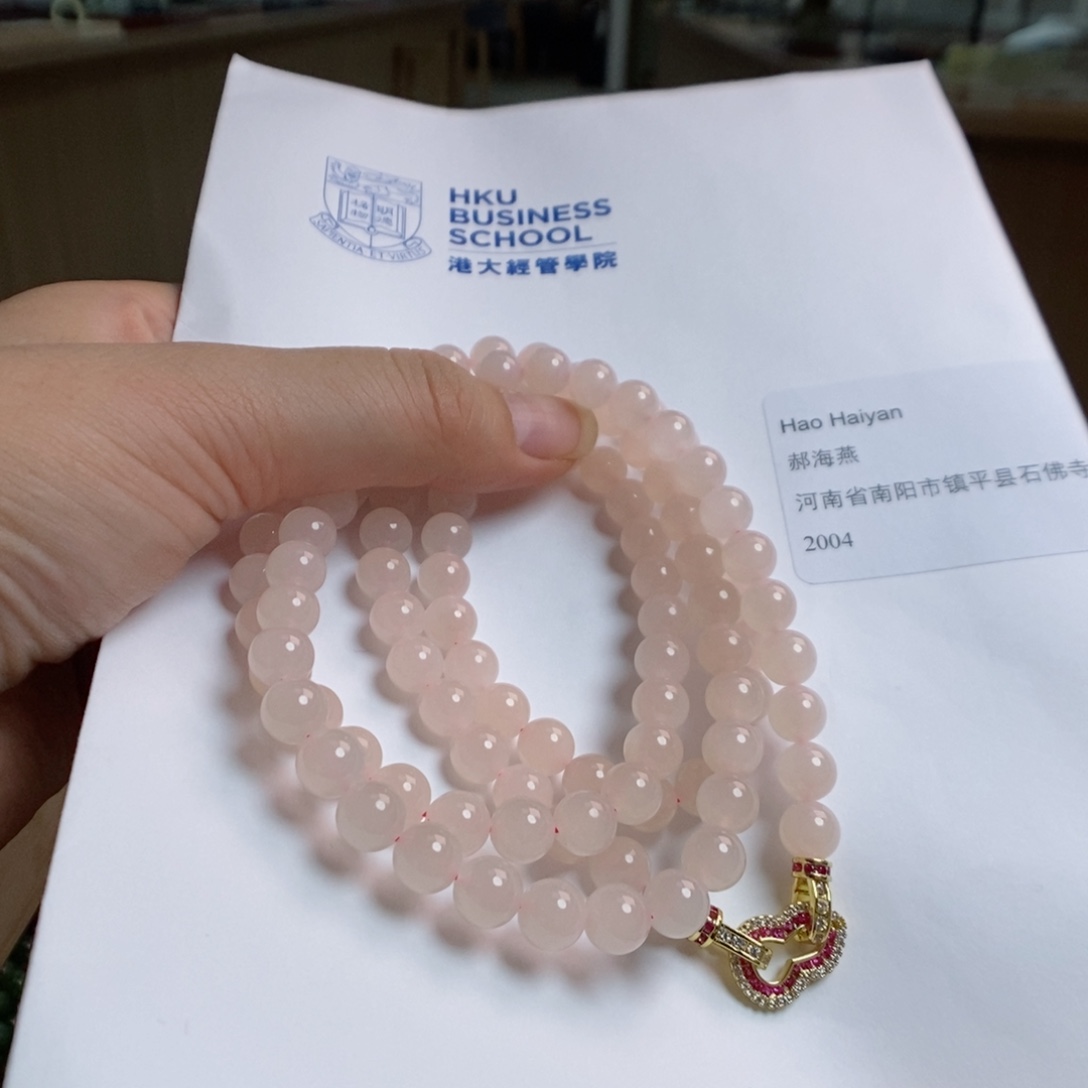手链未镶嵌和田玉8冰胶藕粉