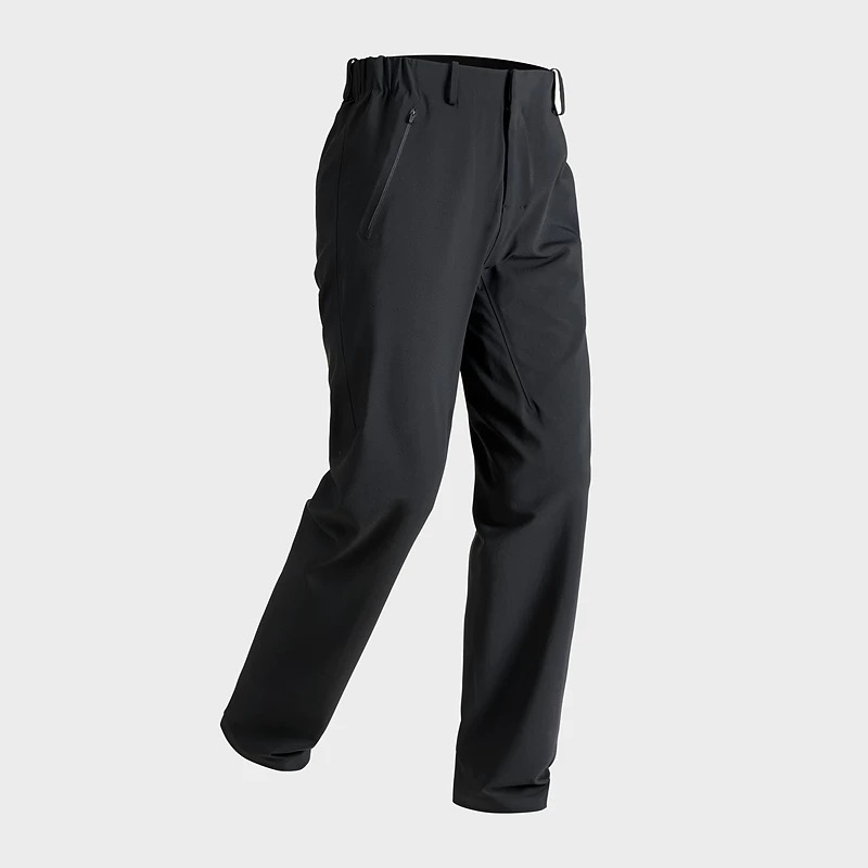 商系加绒男士冬季保暖高弹力直筒户外休闲裤透气防水徒步秋冬