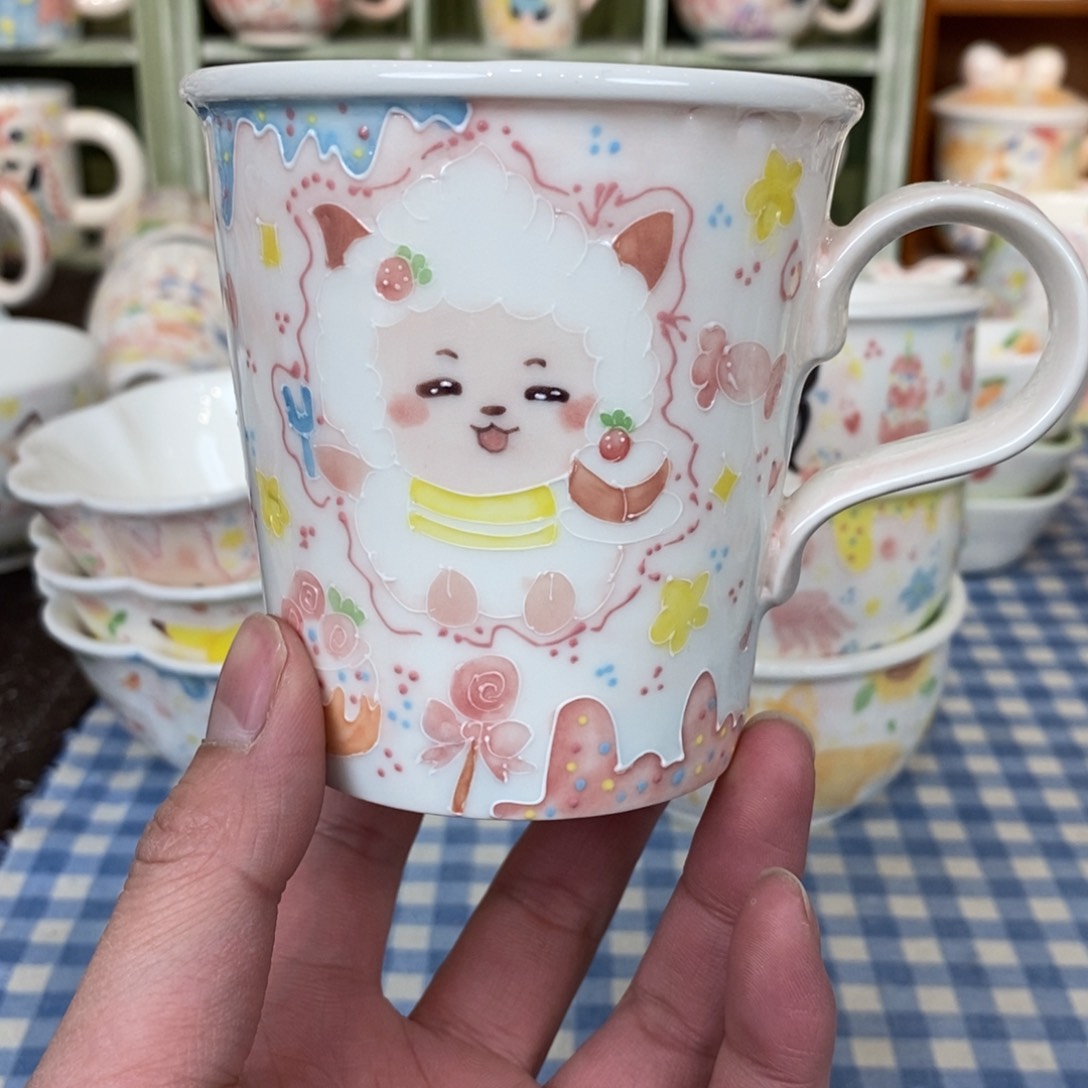 瓷片懒洋洋马克杯微瑕