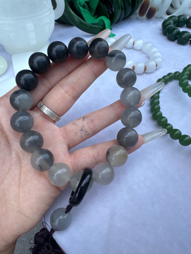 高端大气青花手持手串