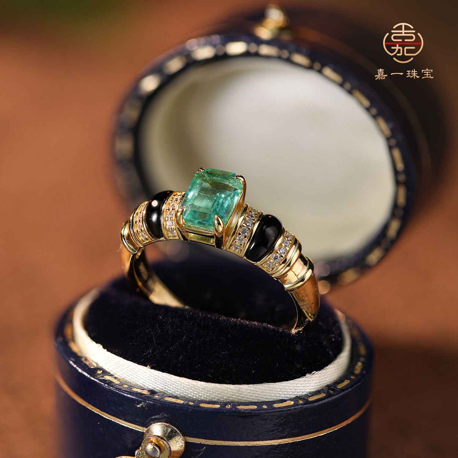 【嘉一珠宝】祖母绿银戒指 AD7621