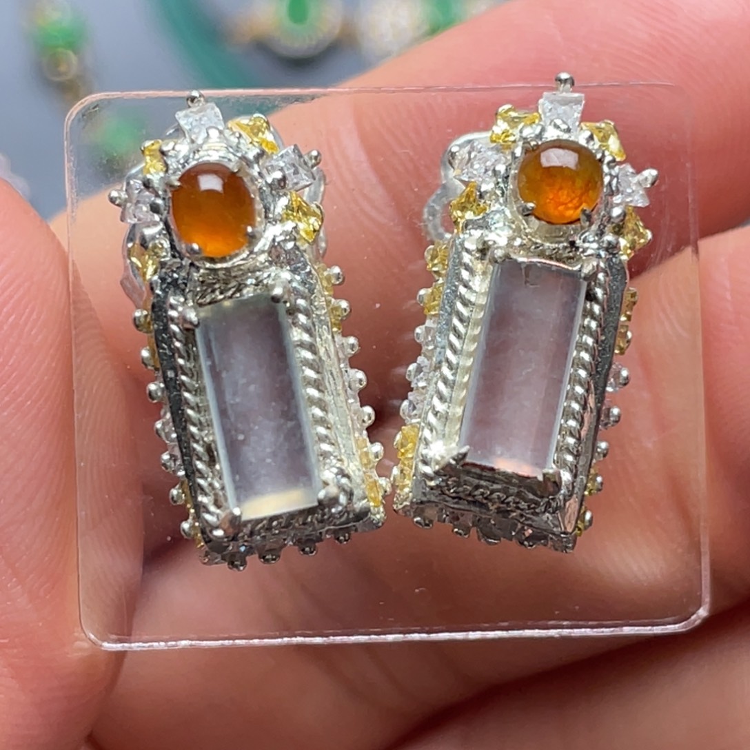 翡翠未镶嵌耳饰纯天然缅甸翡翠A货