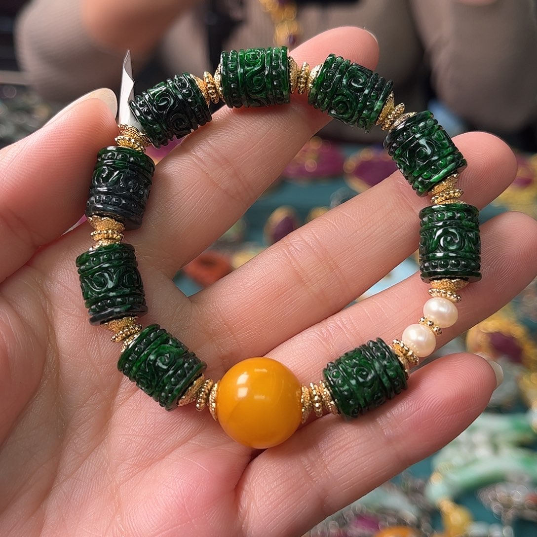 翡翠未镶嵌手链福利款翡翠多宝手链