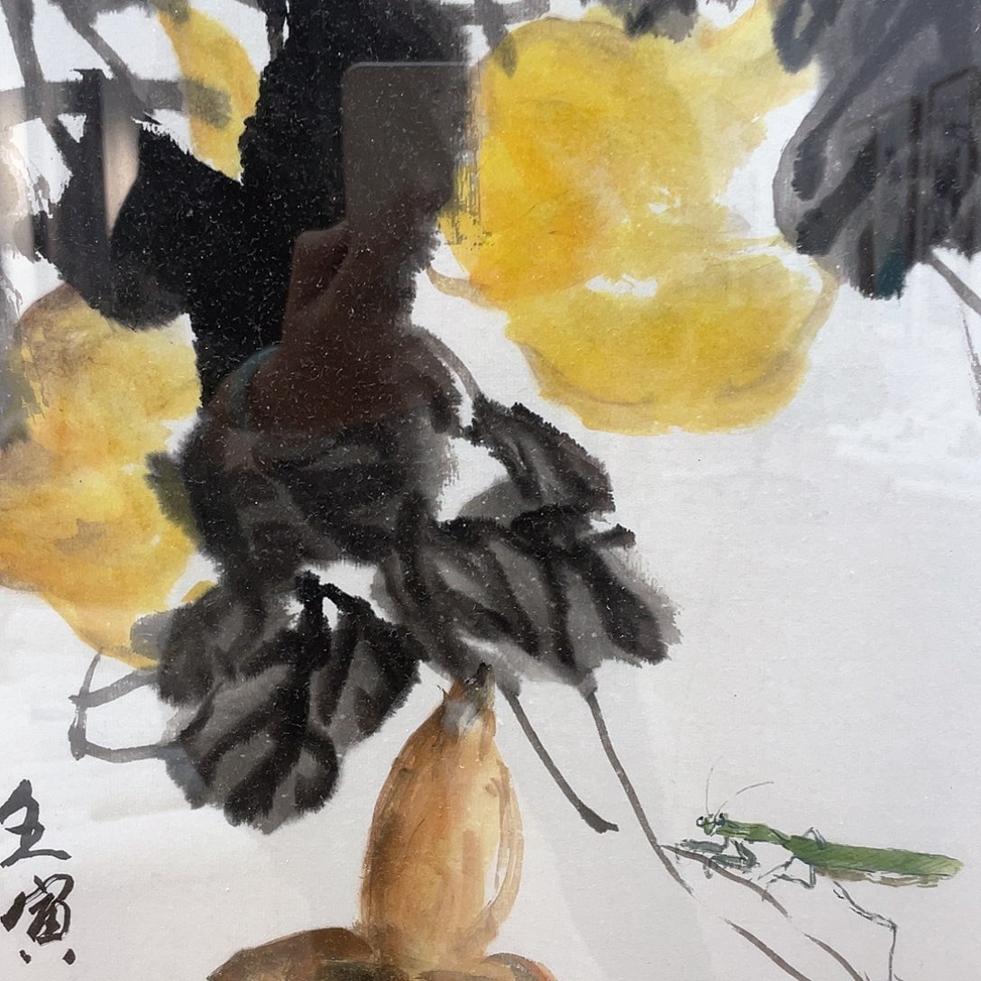 国画把头伸过来给我的手机