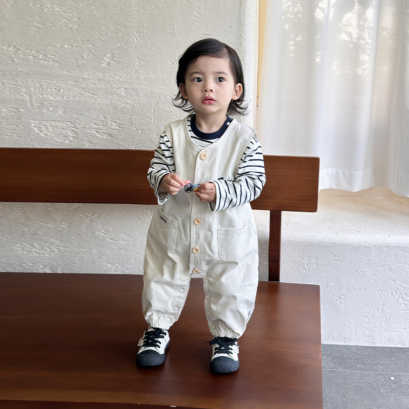 婴儿连体衣春季超萌可爱爬服女宝宝外出衣服新生春装哈衣背带套装