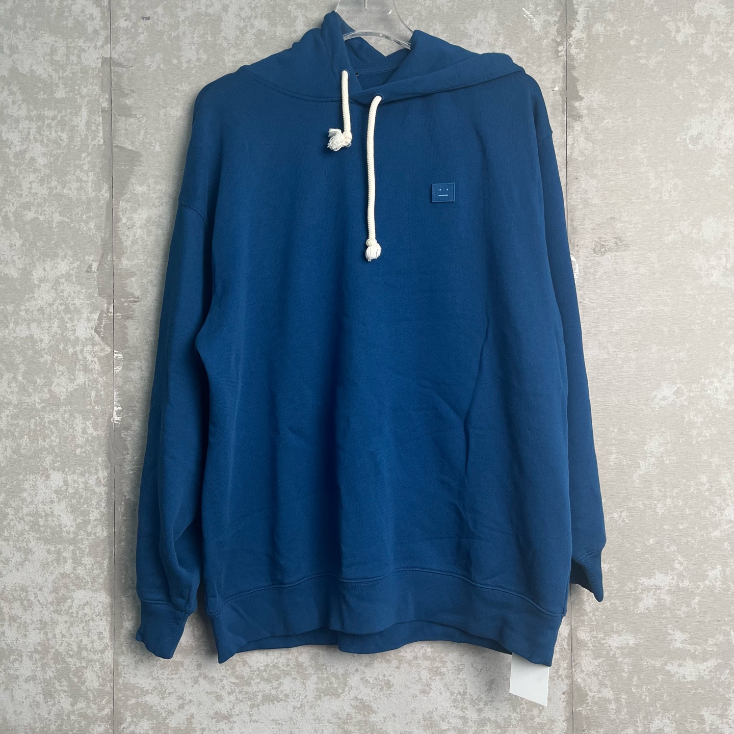 未使用 Acne studio M*1/Acne孔雀蓝笑脸帽衫/13430/JP