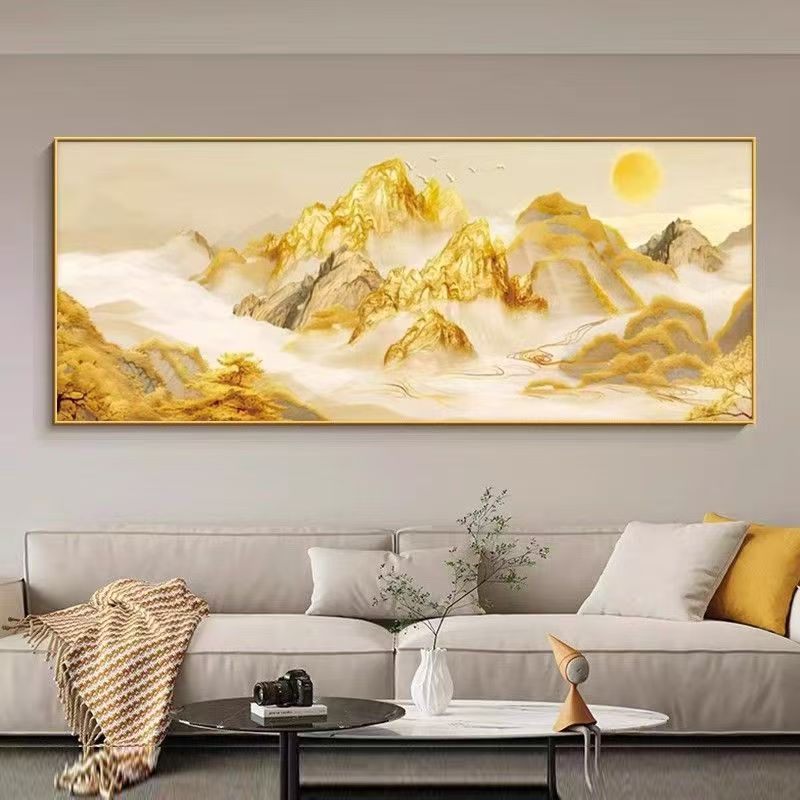 禧洋洋新款金山客厅卧室画十字绣32色满绣无勾边大气风景画刺绣