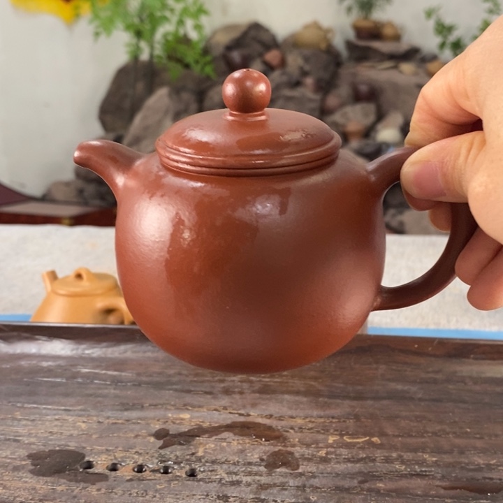 紫砂茶壶小煤窑朱泥匏尊249左右的容量半手制作