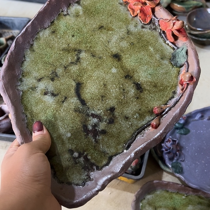 手工粗陶高温托盘