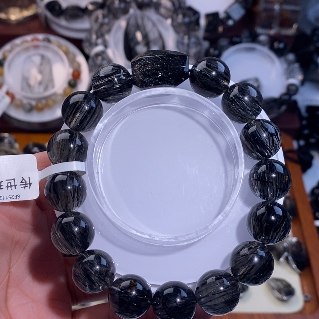 手链未镶嵌水晶黑发晶全透体满发顺发13mm设计款随型