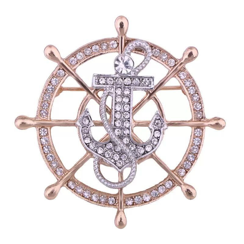 合金锆石胸针  清【海军】简约百搭精致优雅高档春夏时尚胸针