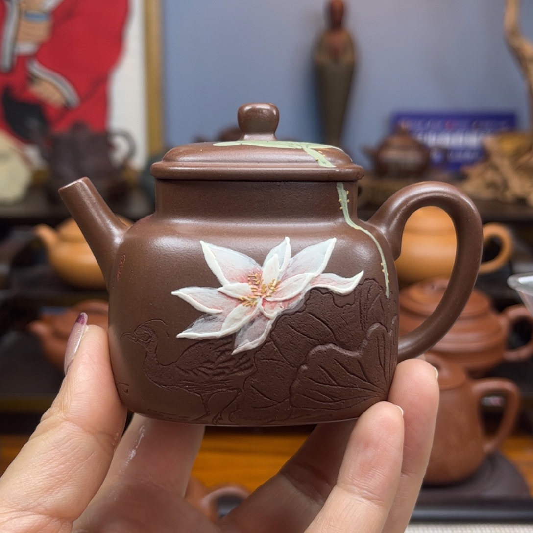素**年紫砂茶具半手工制作