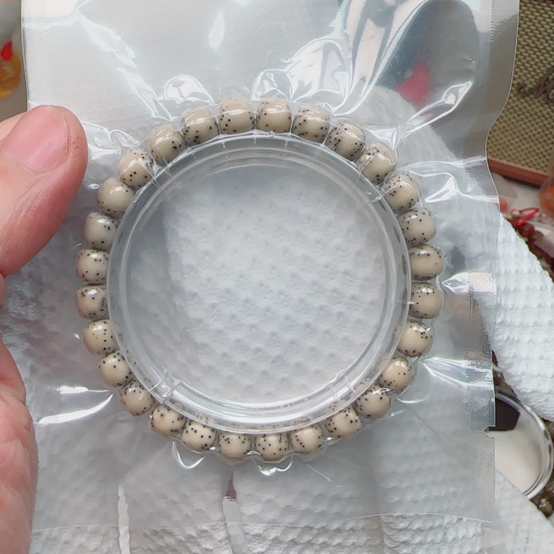 星月菩提手串骨瓷白大留白月朗星稀8*7