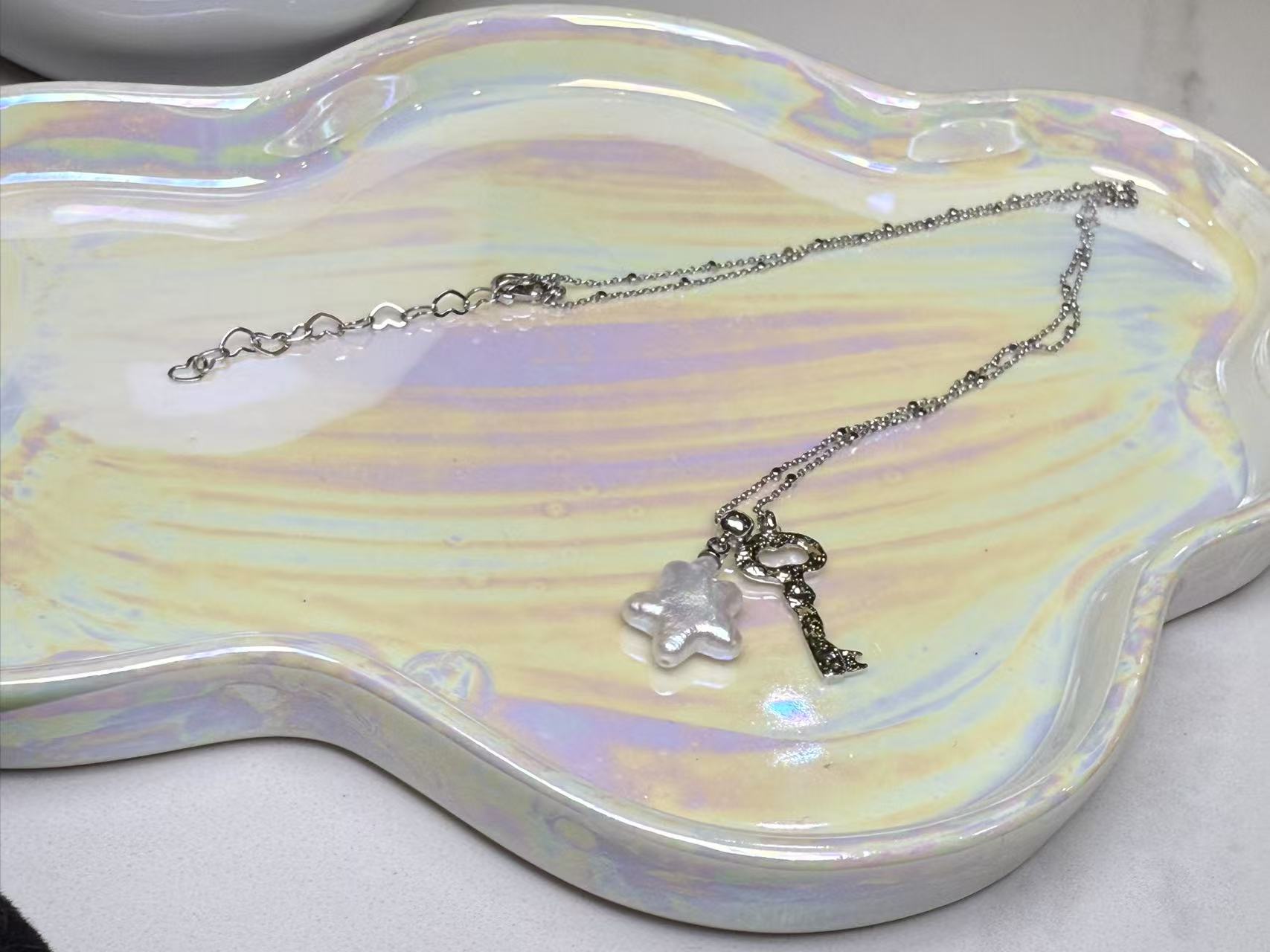 铜合金吊坠 JIA Y佳瑶 铜合金 吊坠款五角星星钥匙纯天然星星项链