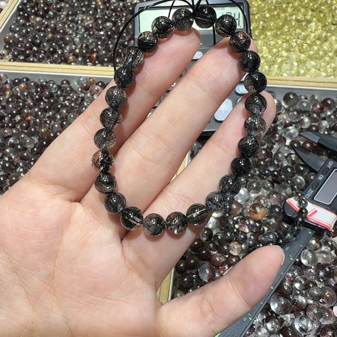 未镶嵌手链水晶黑发