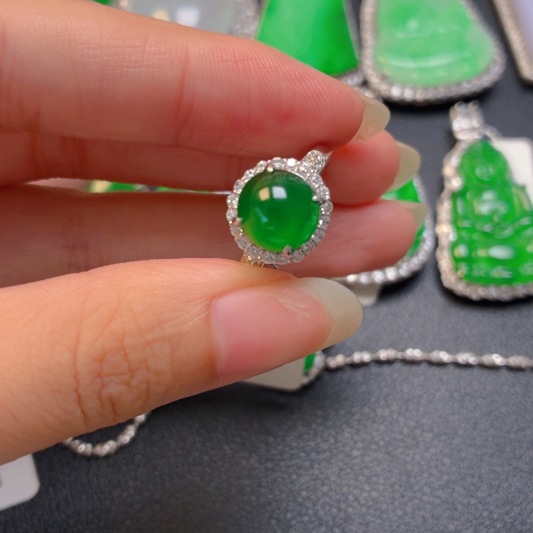 翡翠银S925镶嵌颈饰