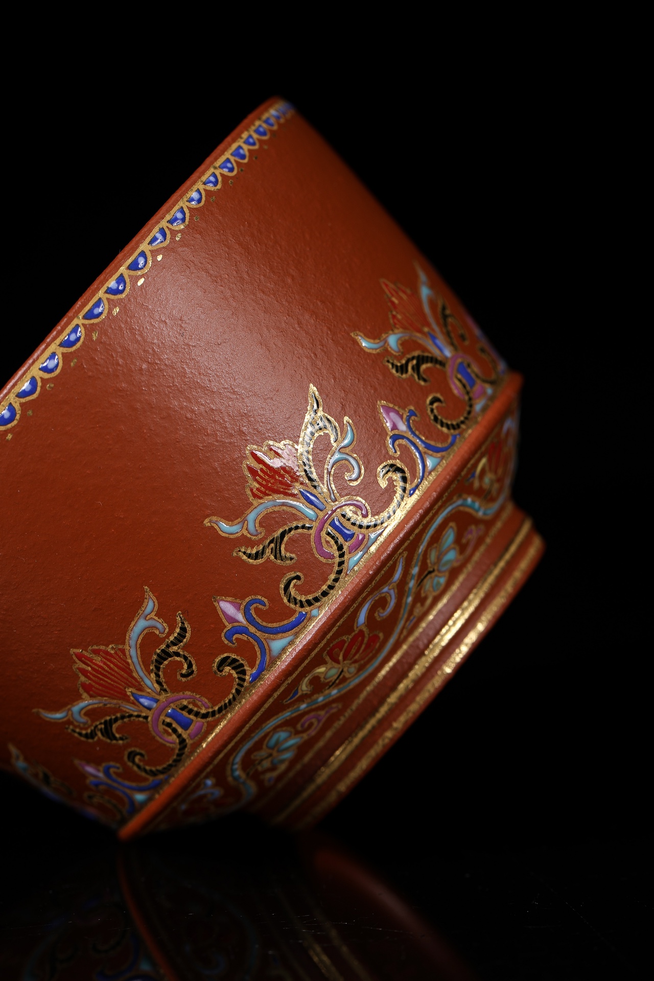 原矿朱泥《珐琅马蹄杯》120cc主人杯