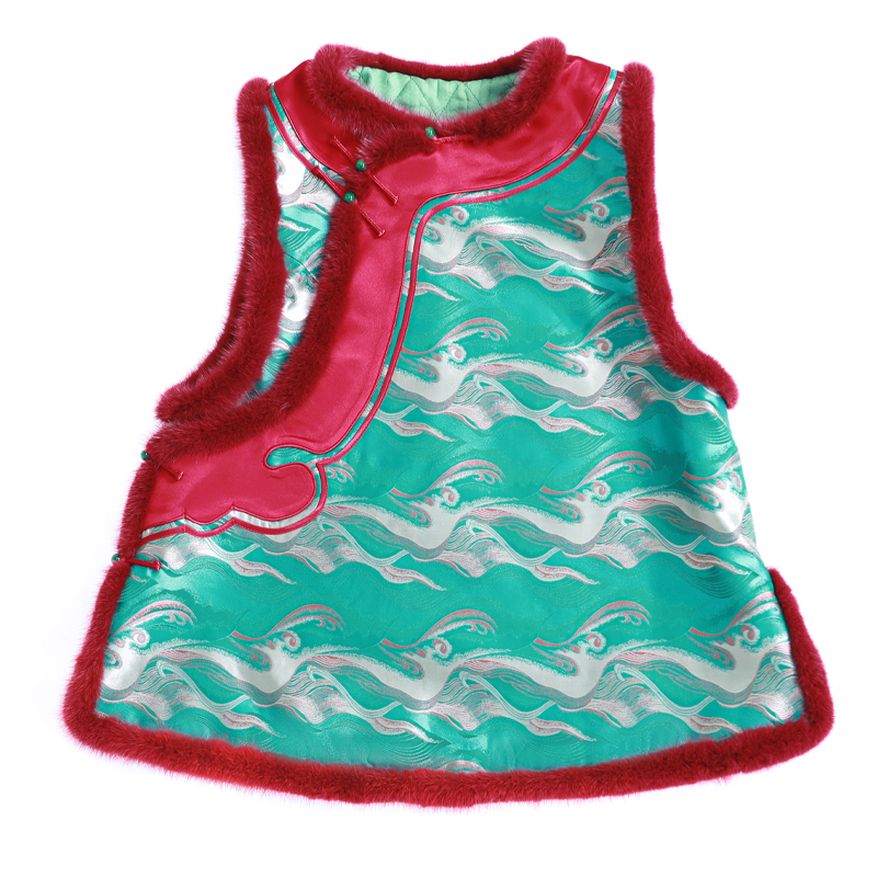 「清音」丽古龙 宋锦 复古手工原创设计国潮女装汉服棉马甲