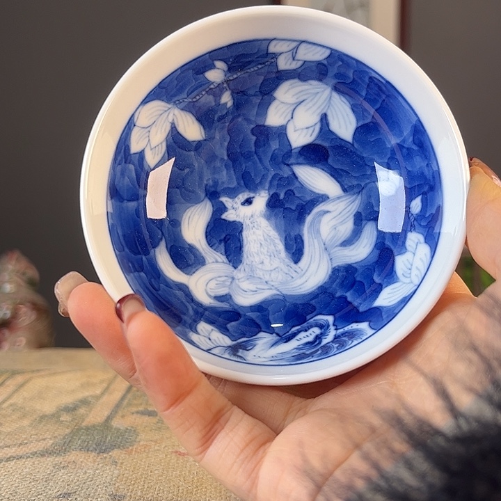 摆件景德柴烧茶杯多人