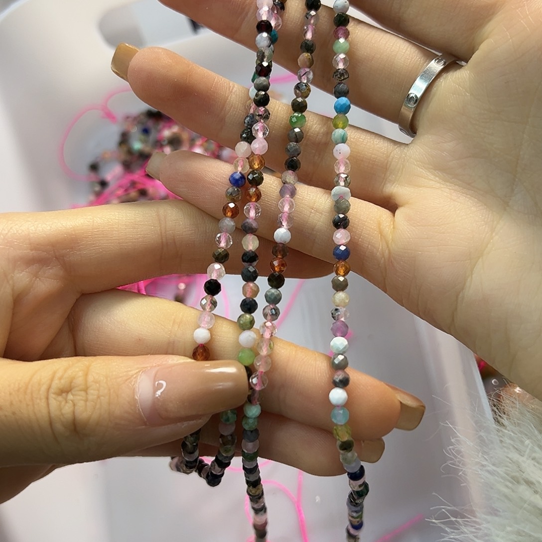 玛瑙/玉髓合金珠宝半成品多宝水晶卡3两条