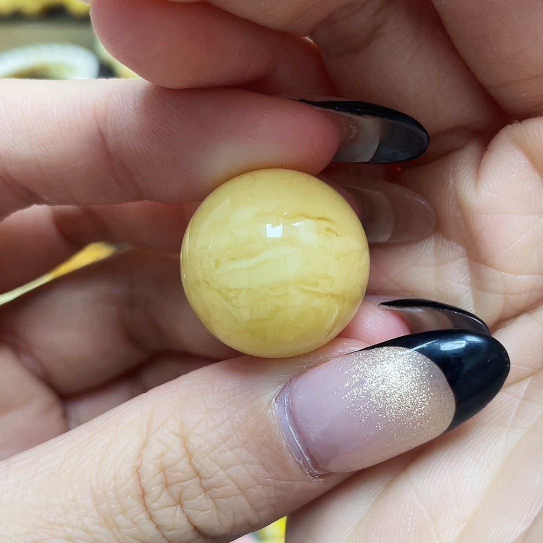 琥珀珠宝奇石未镶嵌21.3mm平头