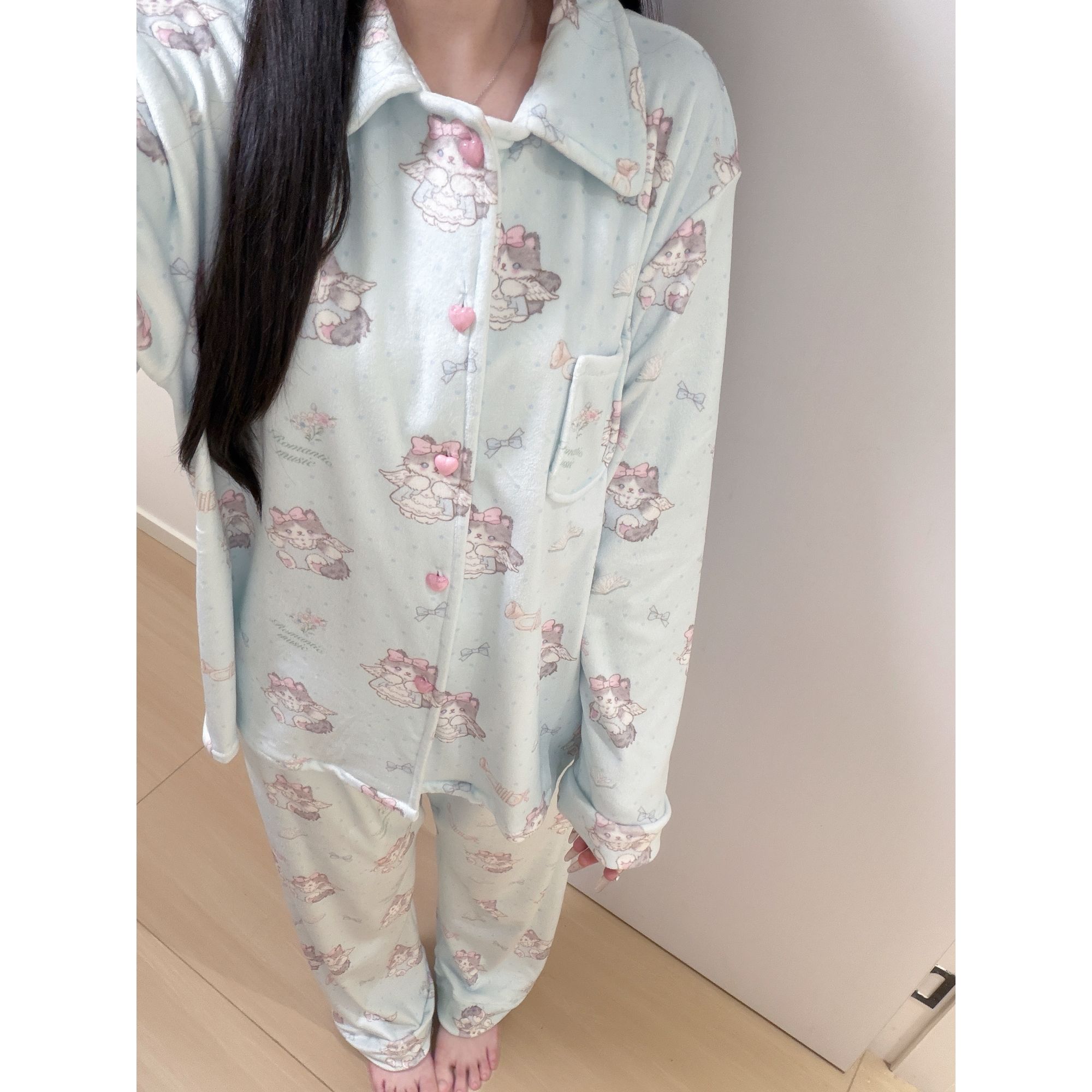 【天使小猫】2025原创设计秋冬加厚海岛绒可爱可外穿家居服保暖睡衣