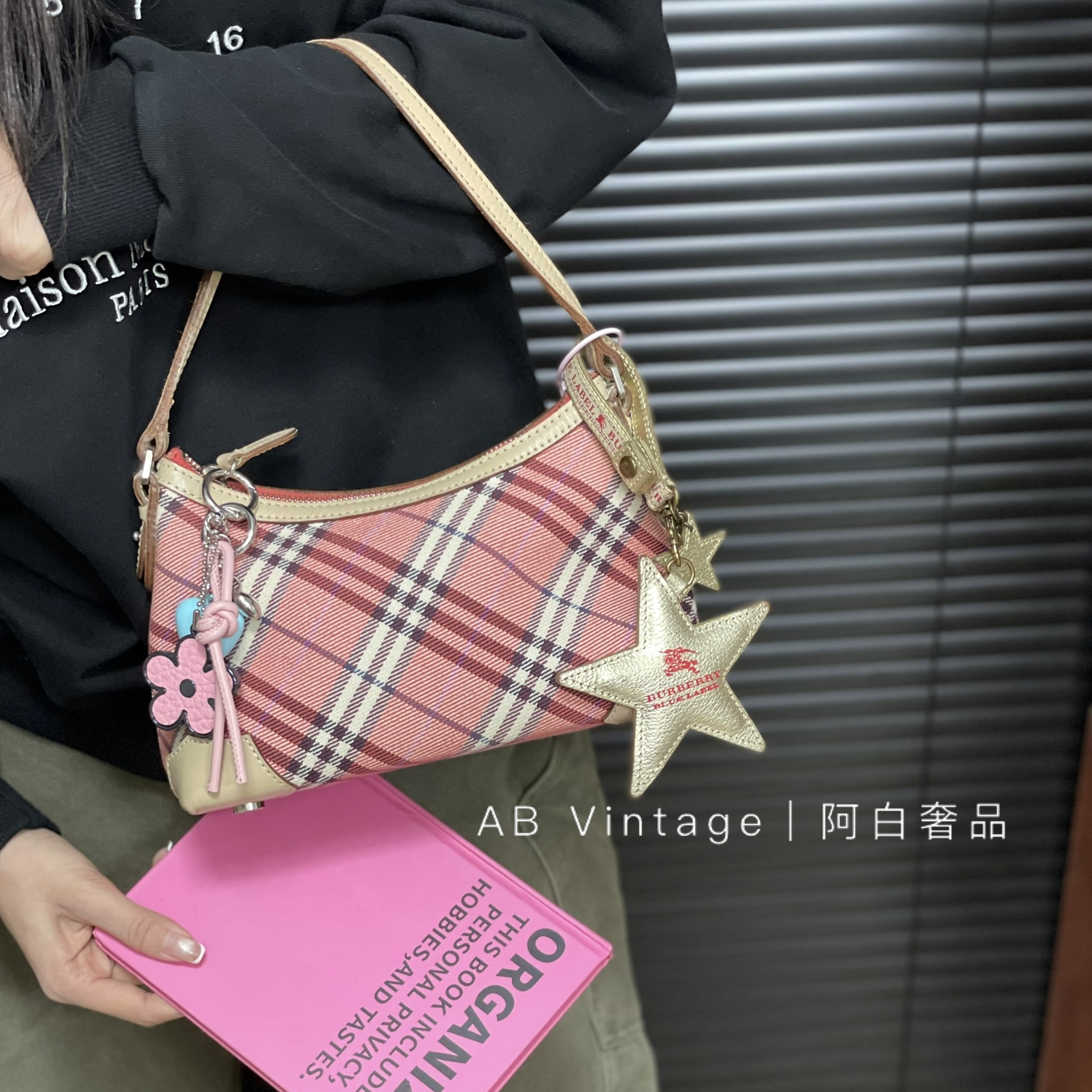 95新 BURBERRY/博柏利 阿白奢品/Burberry 格纹腋下包