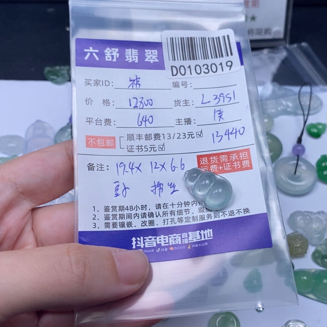 祎***啊翡翠未镶嵌颈饰D0103019