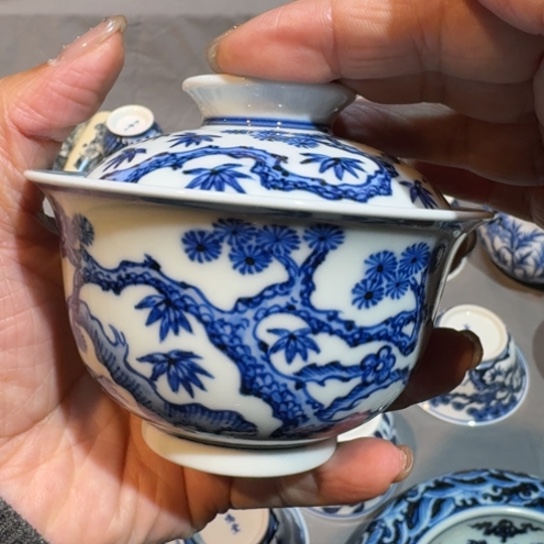 嘉**嘉景德镇陶瓷手绘盖碗