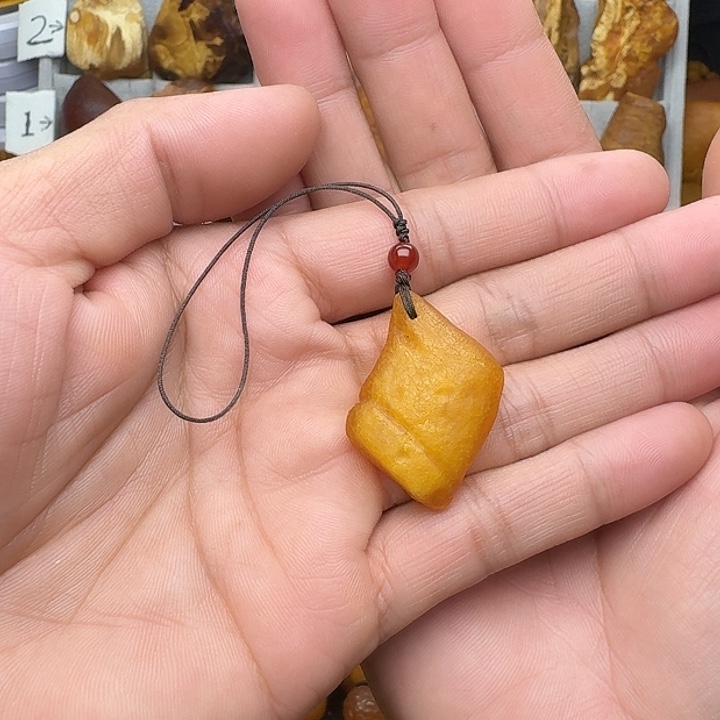 蜜蜡未镶嵌裸石天然蜜蜡手机吊坠