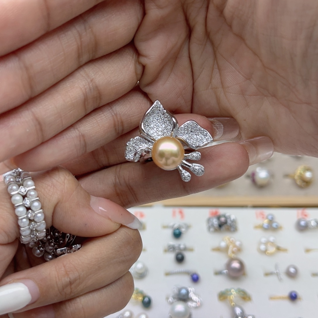 K***Z合金戒指淡水珍珠