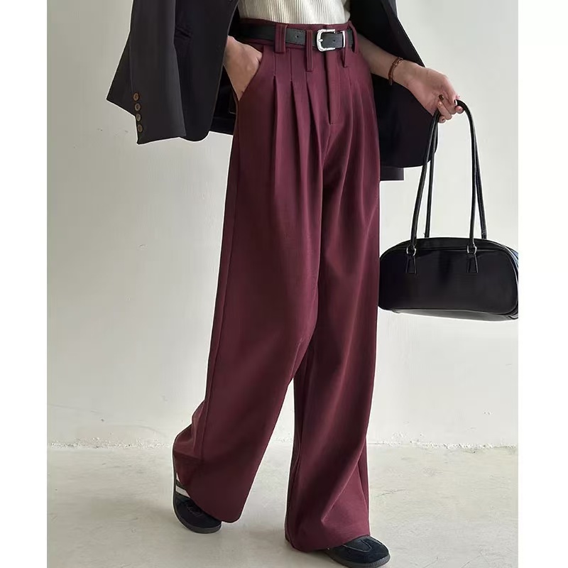 2024秋季新款阔腿西裤女韩版高腰垂感显瘦百搭Y054