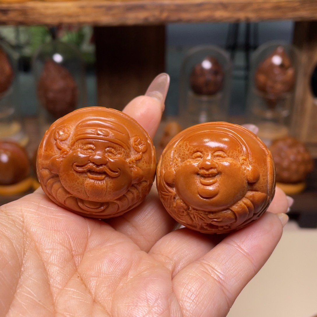 佛螺菩提吊坠横财迷一对