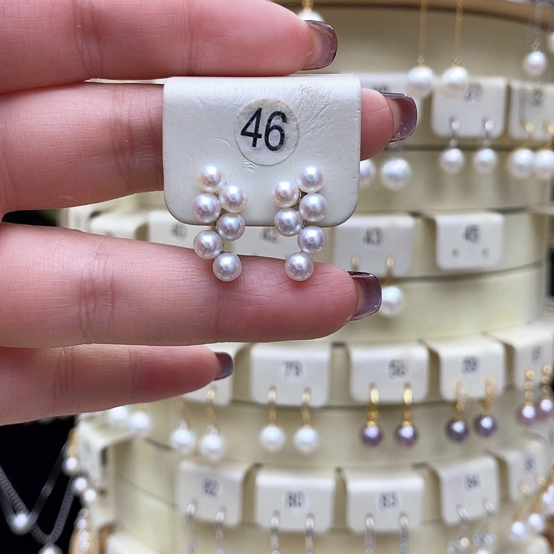 淡水珍珠耳饰银S925镶嵌