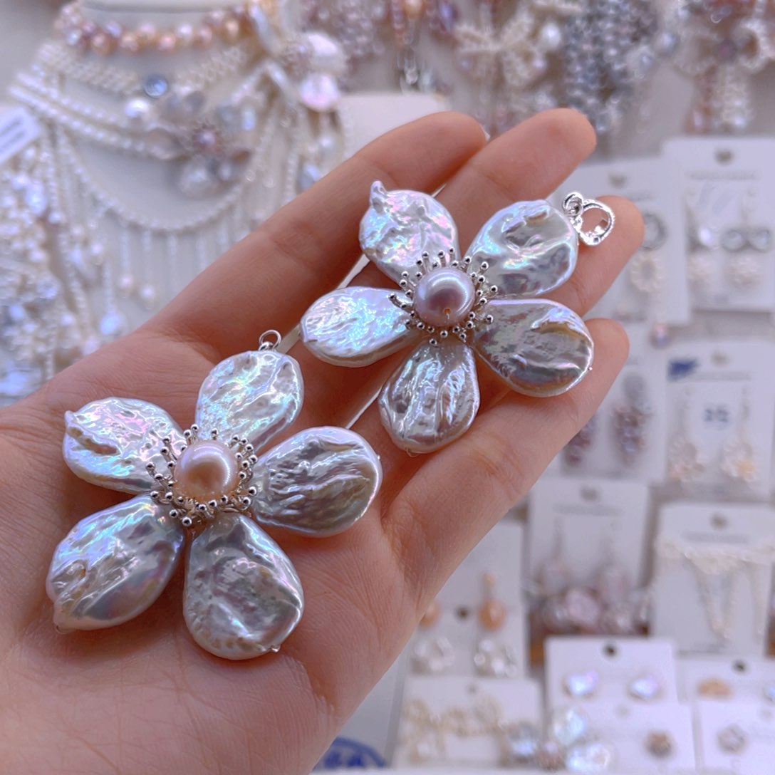 未镶嵌耳饰淡水珍珠吊坠