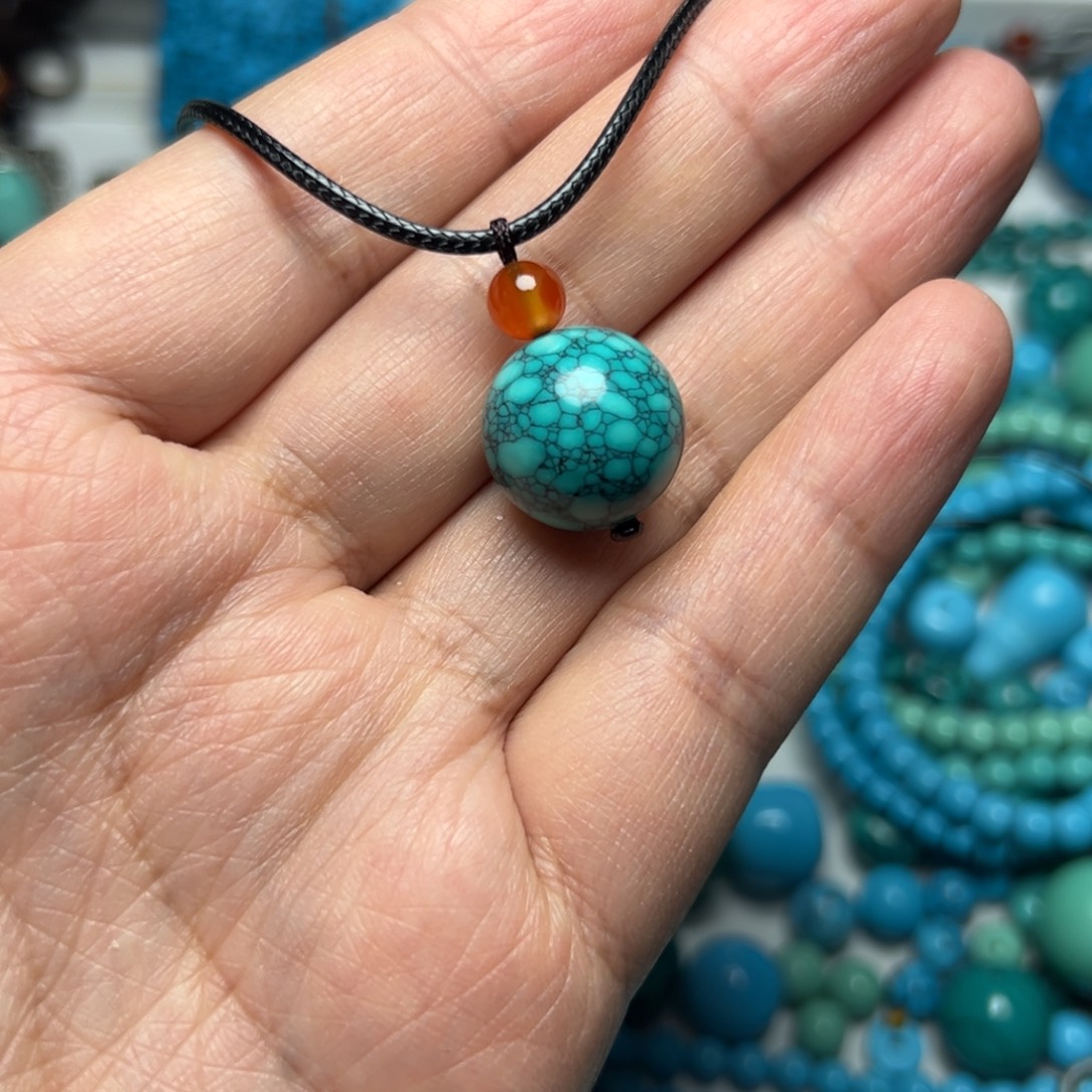 卡16+绿花珠子锁骨珠