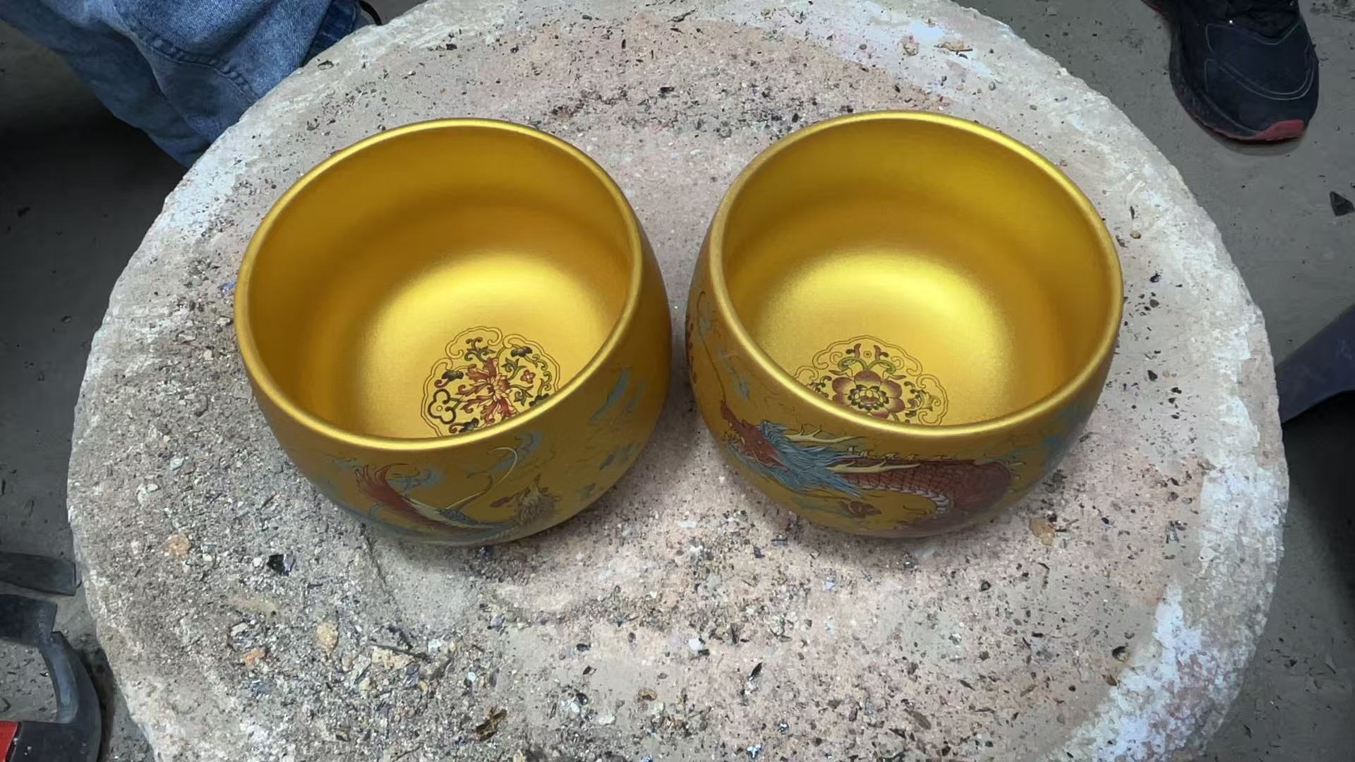 主人杯  金丝龙凤对杯