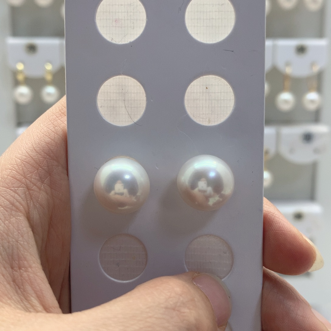 淡水珍珠耳饰银S925镶嵌定制