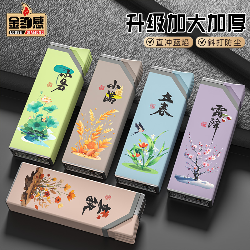 国潮蓝焰直冲防风打火机加厚防爆适合当礼品爆款打火机打火机防风