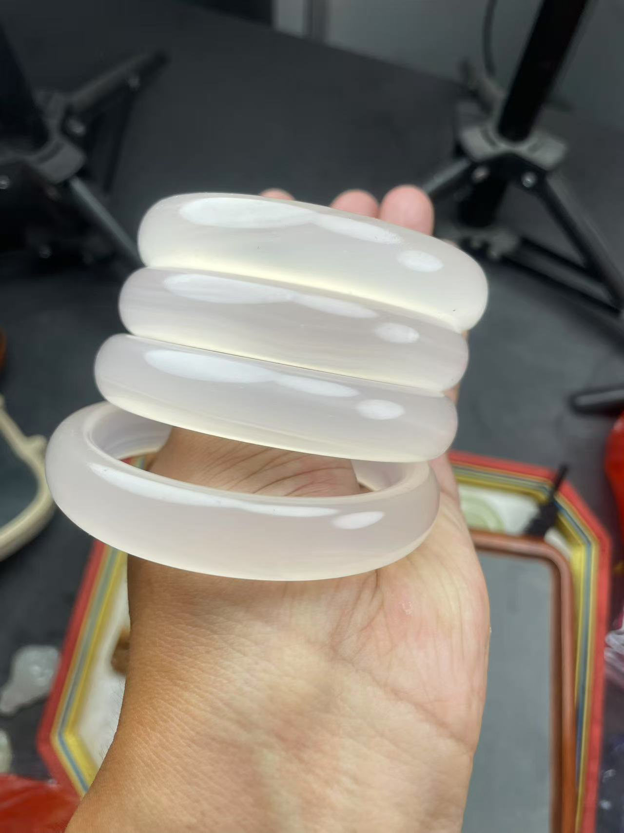 青海昆仑山【鎏金粉光正圈手镯】