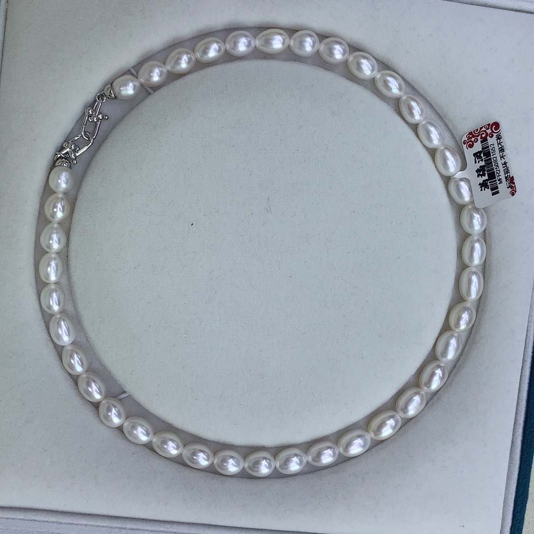 明***宜淡水珍珠颈饰未镶嵌无核7-8
