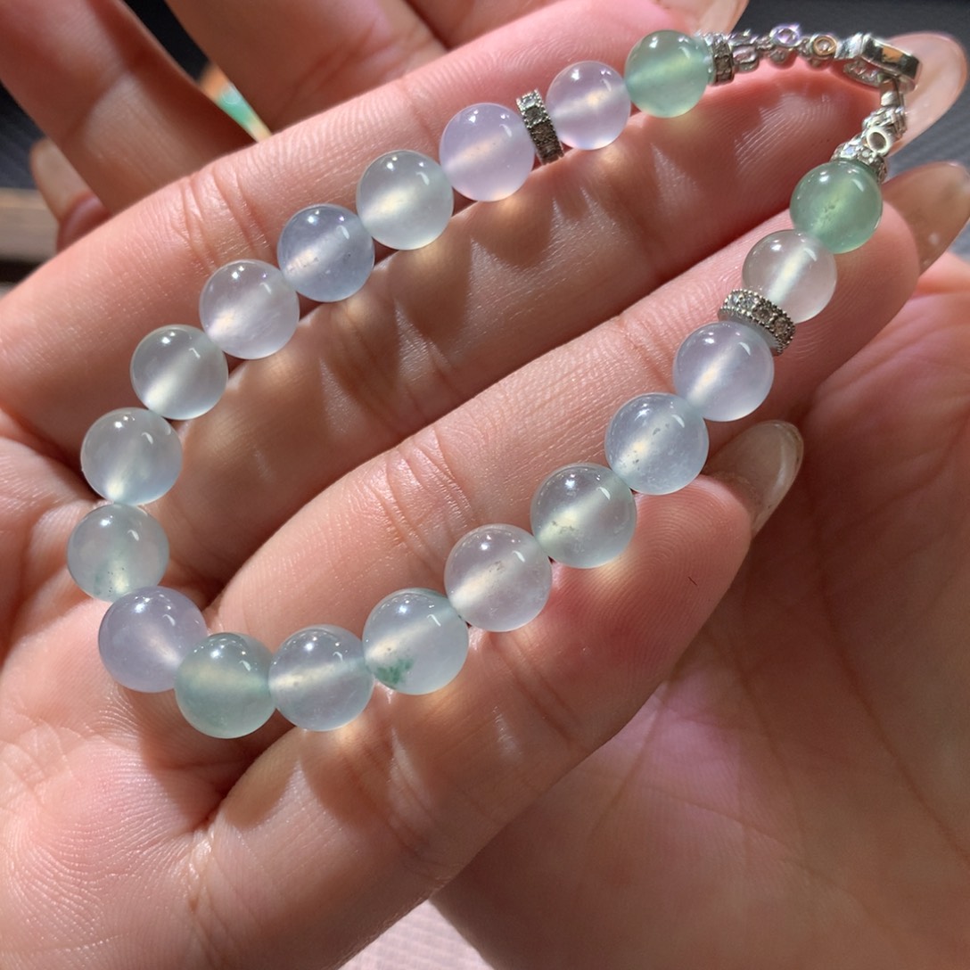 翡翠手串未镶嵌种水品质名媛气质款