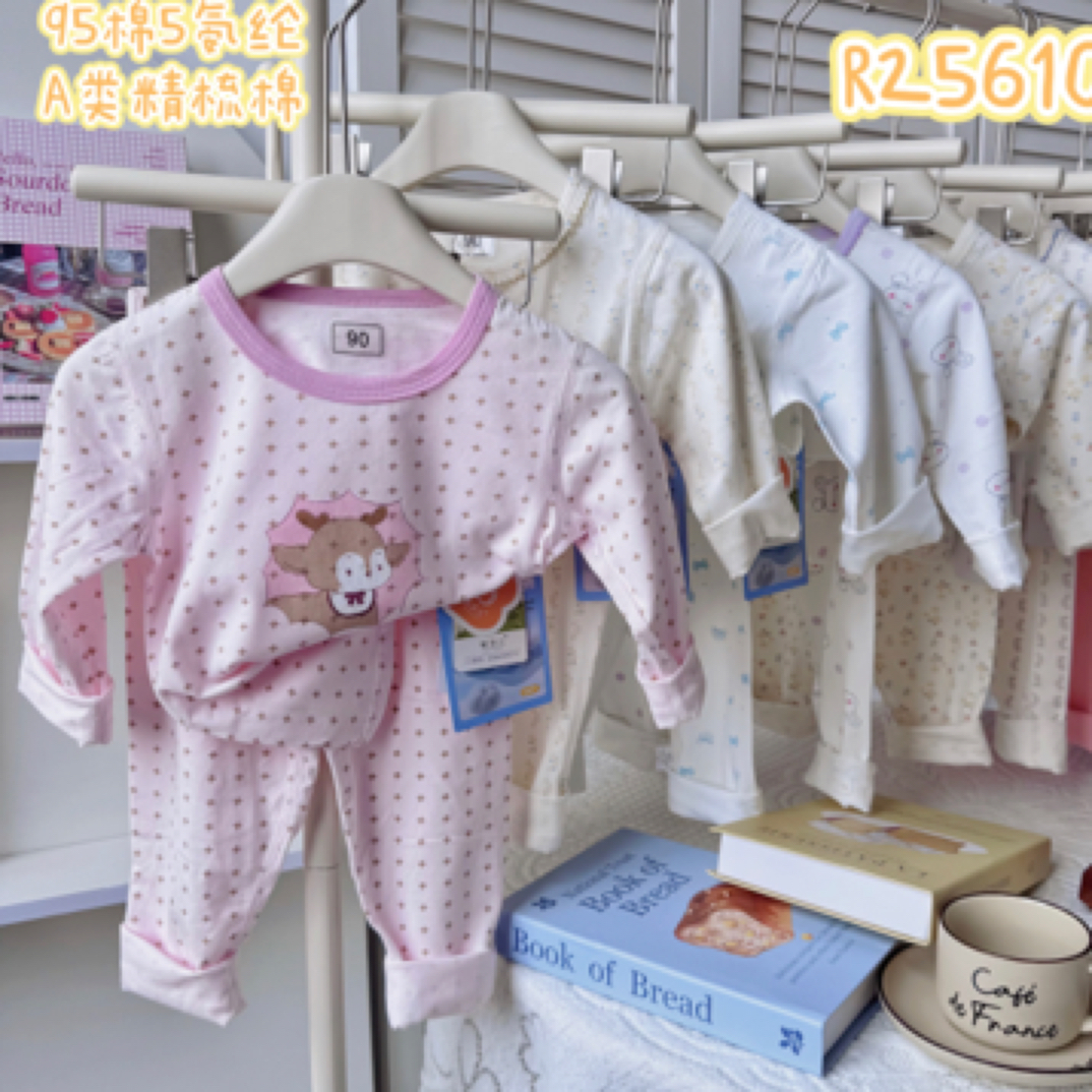 居家男女童家居服长袖莱卡套装卡通风家居服套装宝宝国潮新风