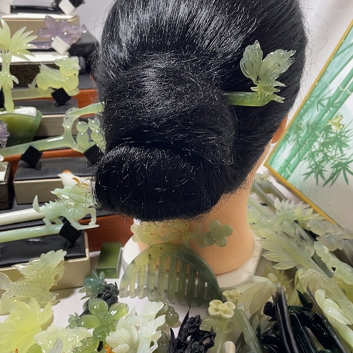 蛇纹石玉合金发饰