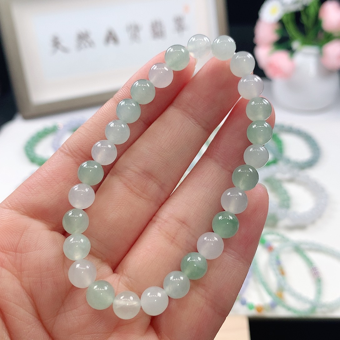 翡翠未镶嵌手链手链6.7mm