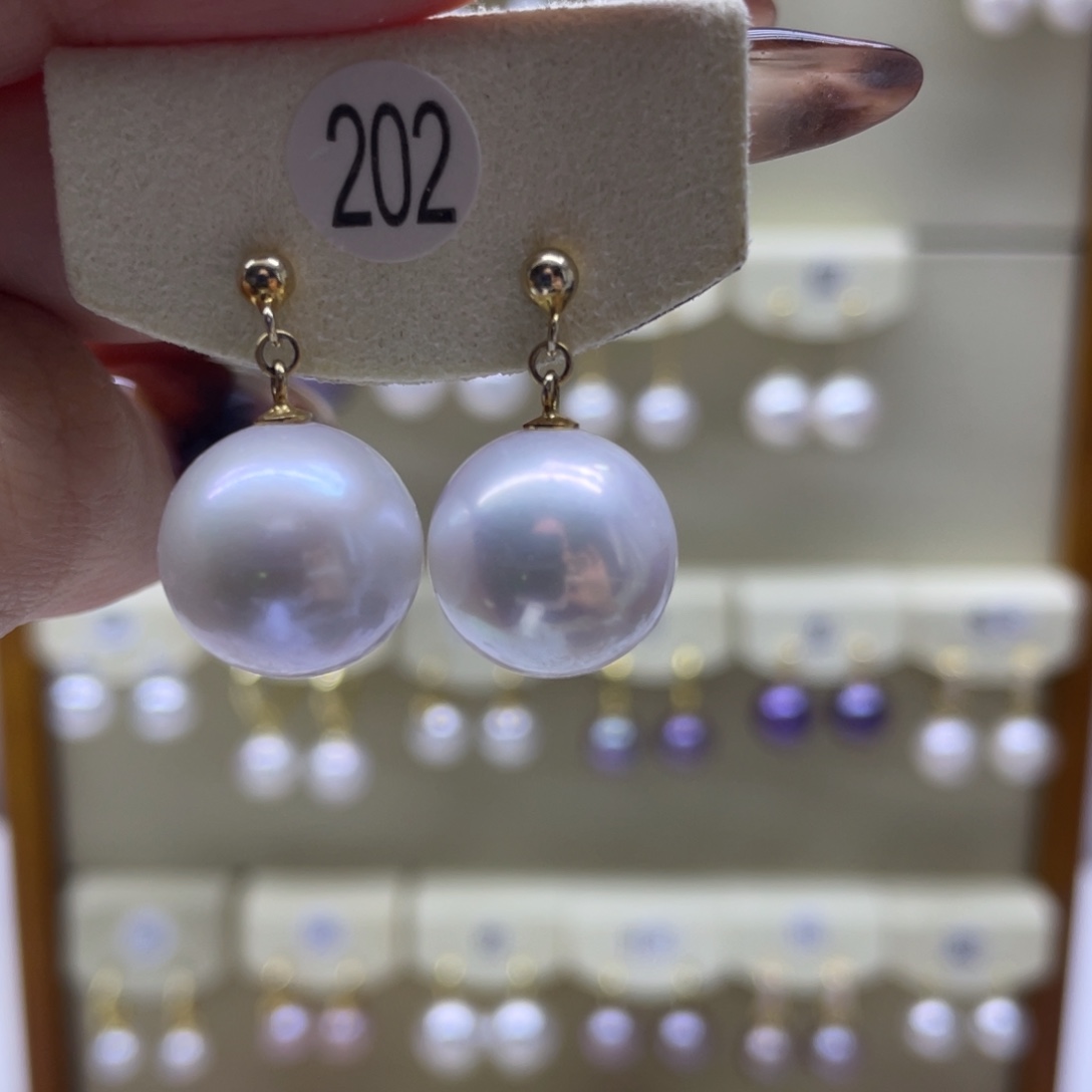 淡水珍珠耳饰银S925镶嵌